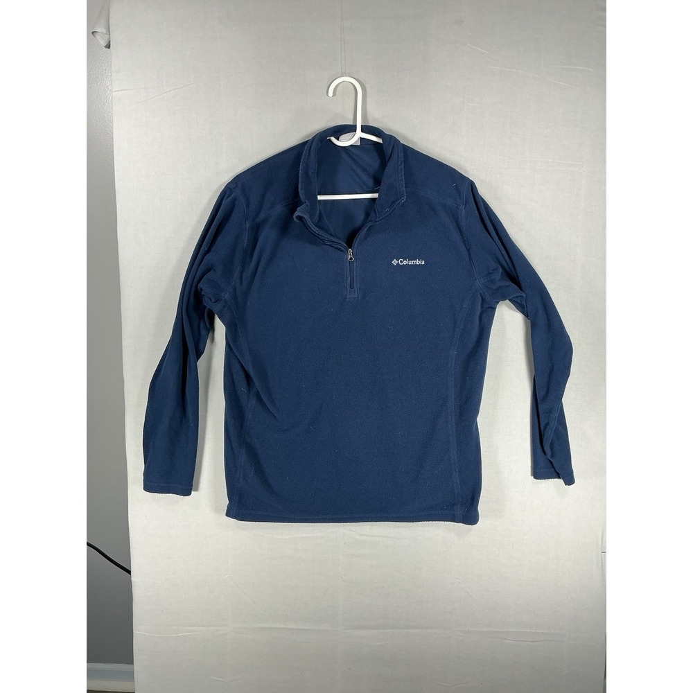 Columbia Men's Large Navy Blue 1/4 Zip Fleece Pullover Lightweight